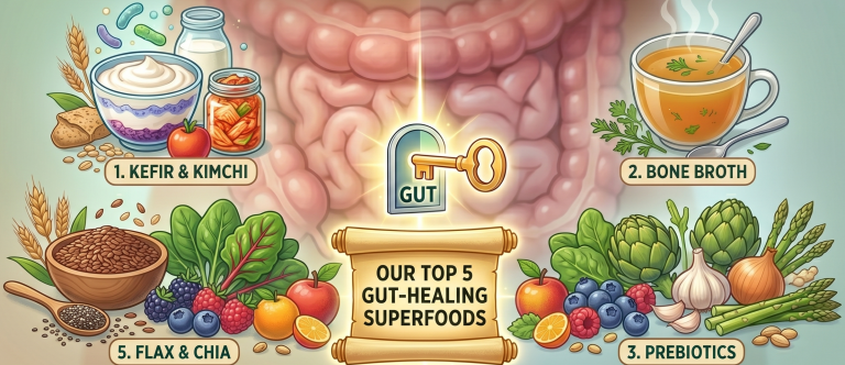 Read more about the article Top 5 Nutritionist-Recommended Superfoods to Heal Your Gut Naturally